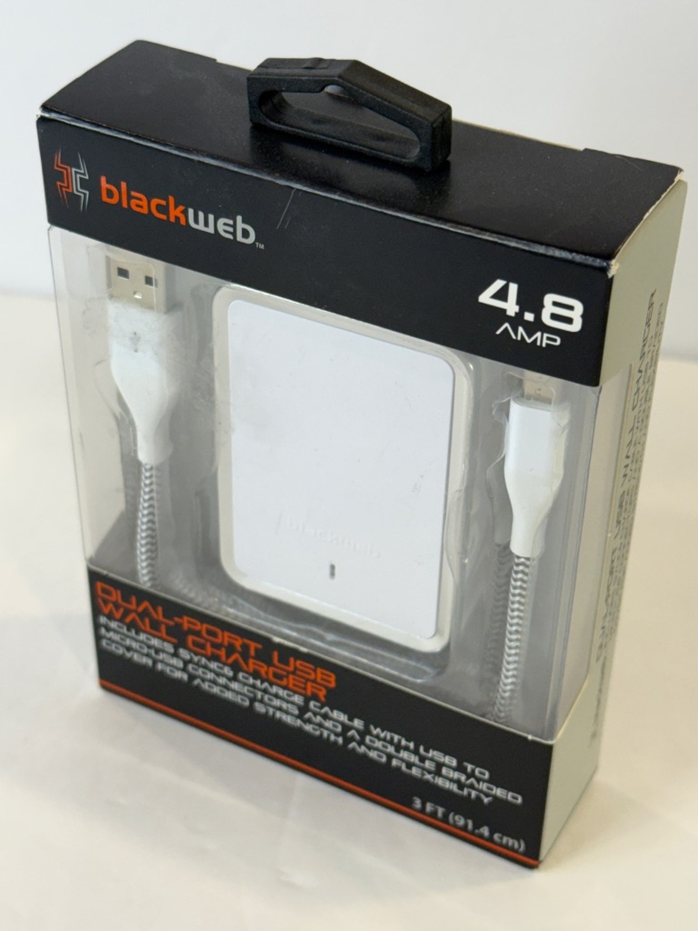 🆕 Blackweb Dual USB Wall Charger 4.8A Fast Charge + 3FT Micro USB Cable